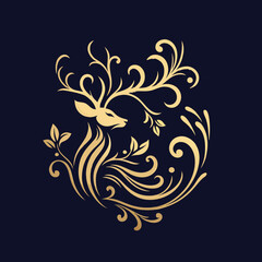 grace in the forest deer vector title illustration vector