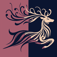 "Grace in the Forest" deer vector title  illustration 