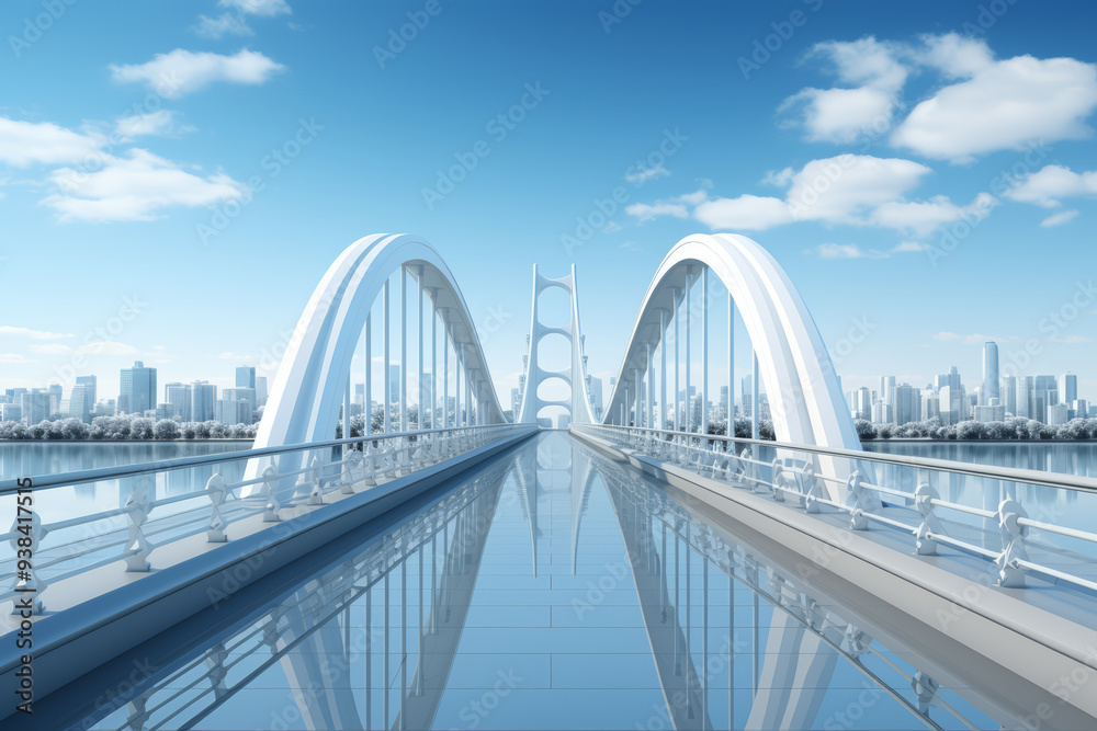 Aufkleber a bridge connecting two different worlds. concept of unity and connection. generative ai.