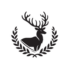 Obraz premium grace in the forest deer vector title illustration vector