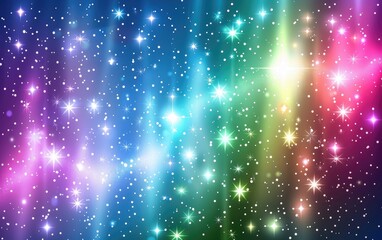 Fototapeta premium Sparkling abstract background of glitters and stars against a pastel backdrop in gradient colors.