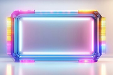 Fototapeta premium Colorful Neon Frame with Glowing Lights for Stylish Displays