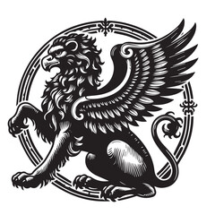 heraldic coat of arms with wings