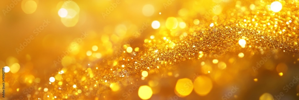 Canvas Prints A shimmering, abstract background of golden glitter with a soft, out-of-focus bokeh effect. It symbolizes luxury, celebration, joy, wealth, and warmth.