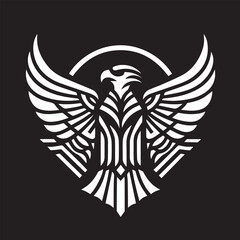 Obraz premium Art Deco Falcon - Symmetrical, stylized wings vector