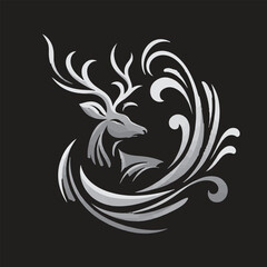 grace in the forest deer vector title illustration vector