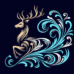 grace in the forest deer vector title illustration vector