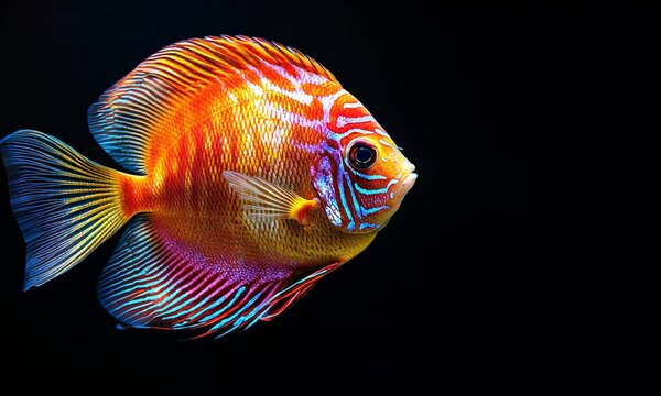 Vibrant Discus Fish in Aquarium