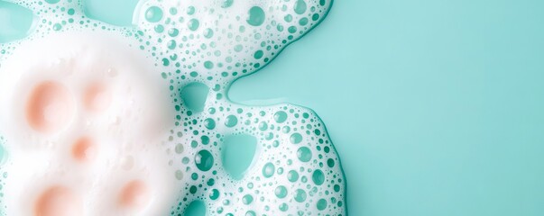 Soft bubbles from facial foam forming a rich lather, gentle cleansing, smooth texture
