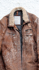 leather jacket with mold damage