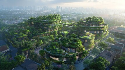 Obraz premium Urban development with sustainable practices
