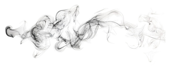 Fototapeta premium PNG Graceful smoke swirls on white background