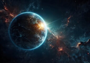 Science fiction space wallpaper, incredibly beautiful planets, galaxies, dark and cold beauty of endless universe. Elements of this image furnished