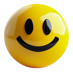 PNG Bright yellow smiling emoji on a white surface