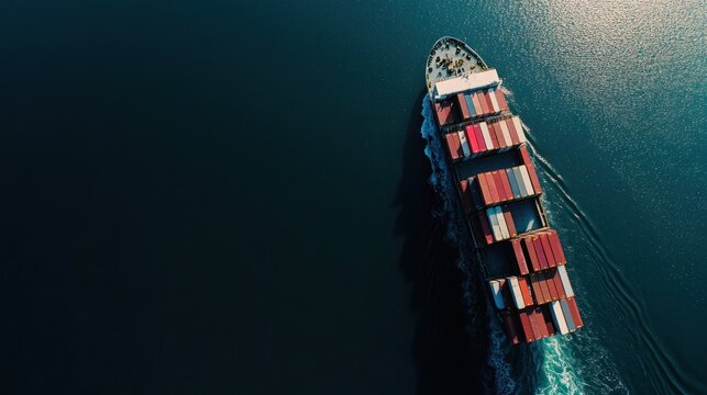 Cargo Ship Sailing Through the Ocean