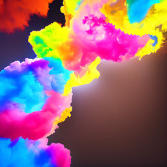 Obraz premium Colourful smoke, colourful smoke explosion, colours explosion , on dark background 