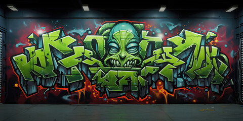 Naklejka premium mural on a wall, display, graffiti