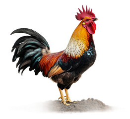 Fototapeta premium PNG Proud rooster in rustic setting