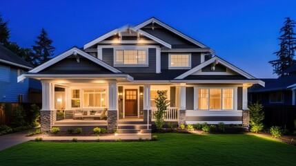 Modern Home at Dusk