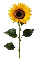 PNG Tall sunflower on a white background