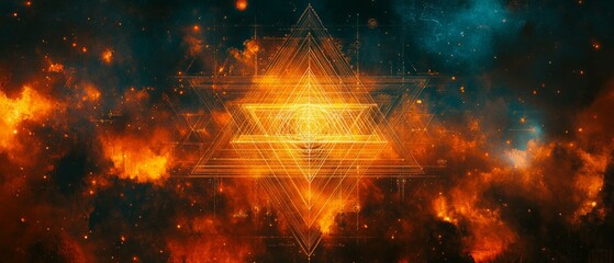 Obraz premium Sri Yantra Sacred Geometry Hinduism Religion Spiritual Symbol