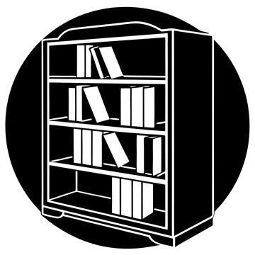 recommend clip art: bookcase Silhouette vector art illustration