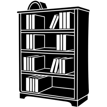 recommend clip art: bookcase Silhouette vector art illustration