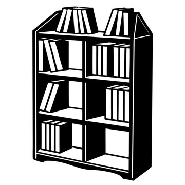 recommend clip art: bookcase Silhouette vector art illustration
