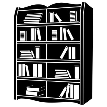 recommend clip art: bookcase Silhouette vector art illustration
