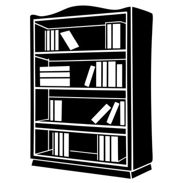 recommend clip art: bookcase Silhouette vector art illustration