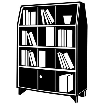 recommend clip art: bookcase Silhouette vector art illustration