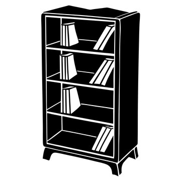 recommend clip art: bookcase Silhouette vector art illustration