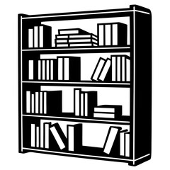 bookshelf Silhouette vector art illustration