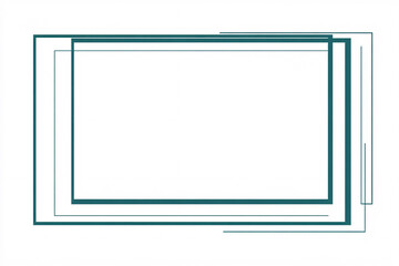 design featuring layered rectangular frames in teal with varying thicknesses on a plain white background ideal for modern layouts