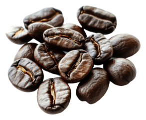 PNG Dark roasted coffee beans arranged on a surface