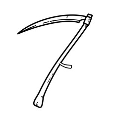 scythe, harvest - vector illustration