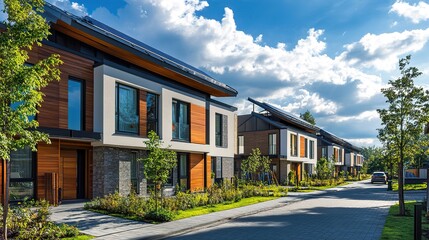 Fototapeta premium New construction development with sustainable features