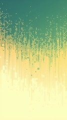 Green and Yellow Pixel Art Gradient Background with Horizontal Rows for Digital Data Streams