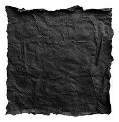 Obraz premium PNG Textured black paper with creases and torn edges