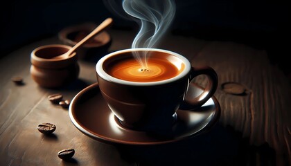 Hot coffee espresso