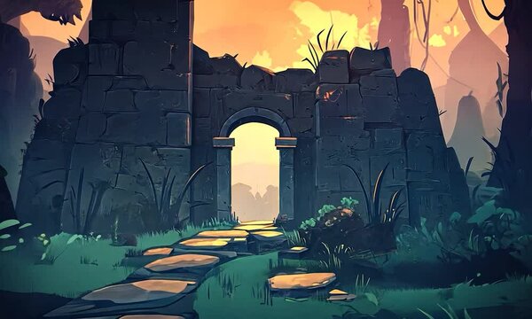 2D animated style video game