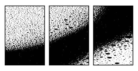 Set of 3 Abstract black and white pattern. For use in graphics. Minimalist illustration for printing on wall decorations