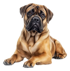 Obraz premium PNG Bullmastiff resting indoors with soft lighting