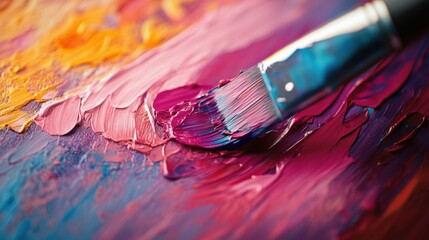 Fototapeta premium Smooth paint strokes being applied to a canvas