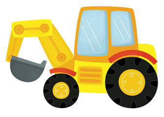 cartoon scene with heavy duty car truck transportation vehicle for construction site isolated illustration for kids