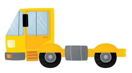 funny cartoon city tow or cargo heavy duty truck vehicle transportation isolated illustration for kids
