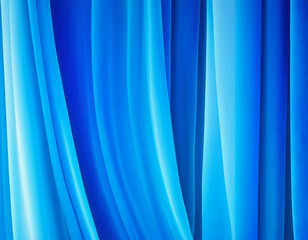 Naklejka premium Curtain with soft smooth flowing folds. Deep blue color and luxurious texture create a dramatic and elegant atmosphere. Decoration and interior design. Expensive curtain made of rich fabric. AI