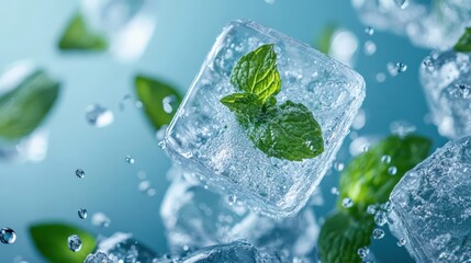 Dynamic Ice and Mint in Cool Blue Setting