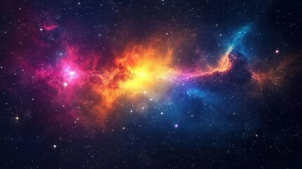 Fototapeta premium A colorful space scene with a purple cloud in the middle