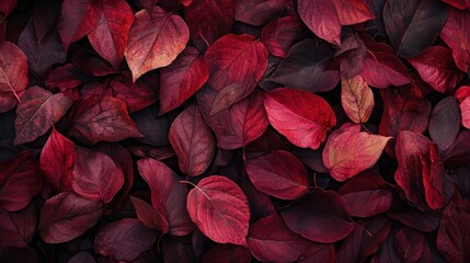 A close up of red leaves with a lot of detail.